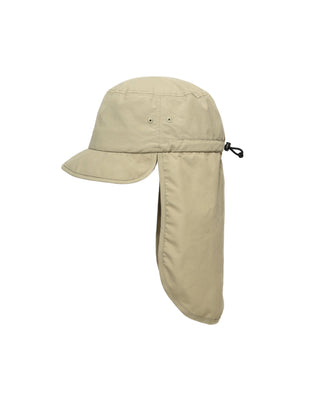 A lightweight summer hat with earflaps for added comfort on breezy days.