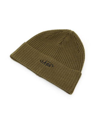 Loose fit beanie on a model