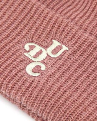 Close-up of knitted texture on a fisherman beanie