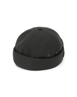 Adjustable brimless cap on a mountain peak