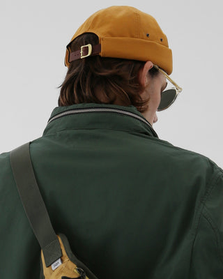 Stylish watch cap on a hiking trail